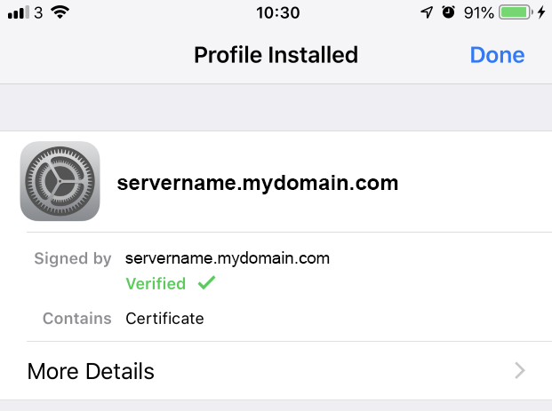 Trusting the Certificate on iOS